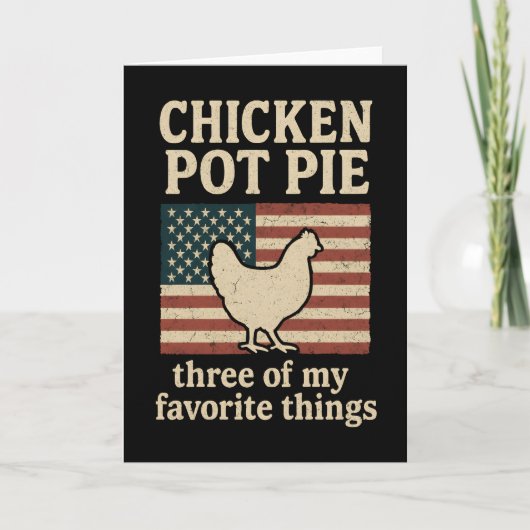 Farm Humor Chicken Chicken Pot Pie Graphic カード (正面)