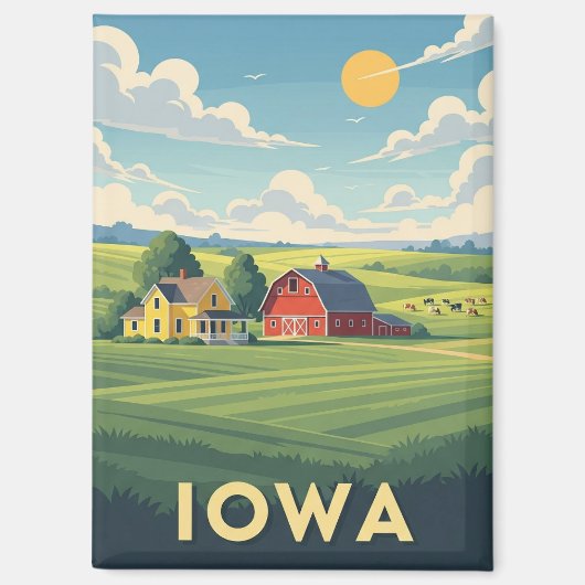 Farm in Iowa Travel マグネット (正面)