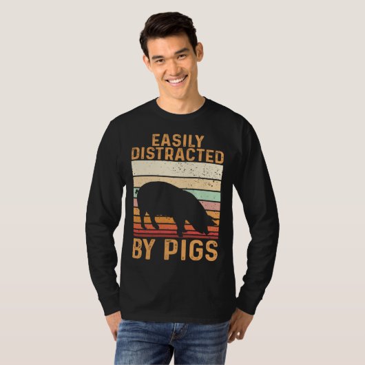 Farm Kids Piglet Easily Distracted By Pigs Tシャツ (正面フル)