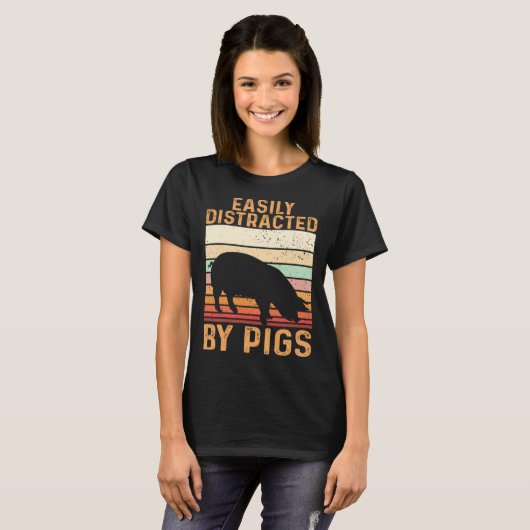 Farm Kids Piglet Easily Distracted By Pigs Tシャツ (正面フル)