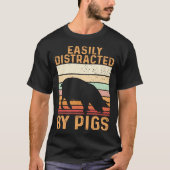 Farm Kids Piglet Easily Distracted By Pigs Tシャツ (正面)