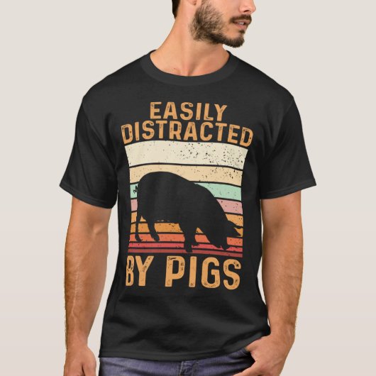 Farm Kids Piglet Easily Distracted By Pigs Tシャツ (正面)