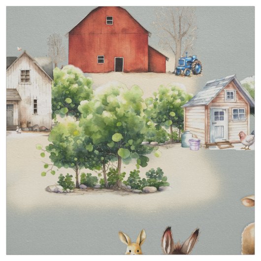 Farm Land Large Image Pattern ファブリック (見本)