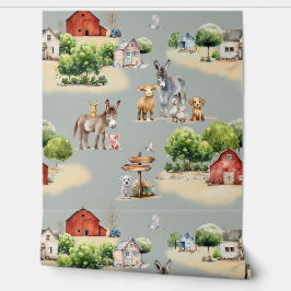 Farm Land Pattern Kids Room 壁紙