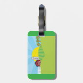 Farm Landscape Red Barn Silo Apple Trees ラゲッジタグ (裏面縦)