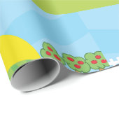 Farm Landscape Red Barn Silo Apple Trees ラッピングペーパー (ロールコーナー)