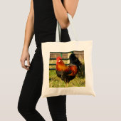Farm Life Roosters Tote Bag トートバッグ (正面(商品))