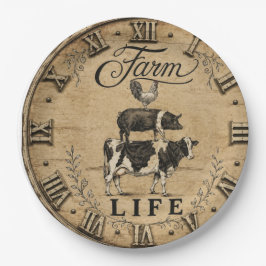 Farm Life Rustic Vintage Farm Animals Farmhouse ペーパープレート
