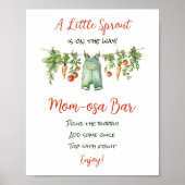 Farm Little Sprout Clothesline ベビーシャワーミモザ ポスター (正面)