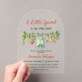Farm Little Sprout Clothesline Baby Shower Arch アクリル招待状 (インサイチュ (ポータブル))