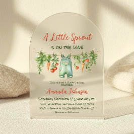 Farm Little Sprout Clothesline Baby Shower Arch アクリル招待状