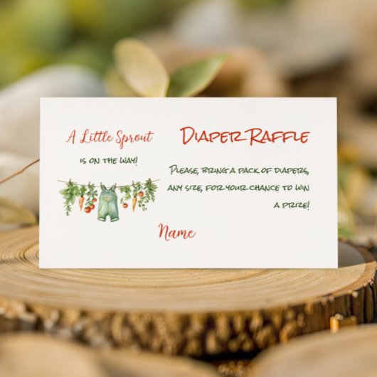 Farm Little Sprout Clothesline Baby Shower Diaper エンクロージャーカード