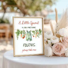 Farm Little Sprout Clothesline Baby Shower Favor ポスター