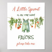 Farm Little Sprout Clothesline Baby Shower Favor ポスター (正面)