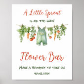 Farm Little Sprout Clothesline Baby Shower Flower ポスター (正面)
