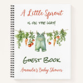 Farm Little Sprout Clothesline Baby Shower Guest ノートブック (正面)