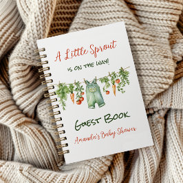 Farm Little Sprout Clothesline Baby Shower Guest ノートブック