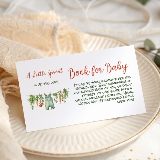 Farm Little Sprout Clothesline Book Baby Shower エンクロージャーカード