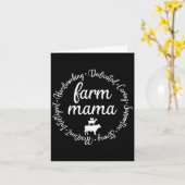 Farm Mama Hardworking Dedicated Goat Chicken G Cow カード (黄色い花)