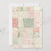 Farm Mint Pink Floral Quilt Patterns Birthday 招待状 (裏面)