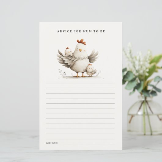 Farm Mum Baby Chick Advice For Mum Baby Shower (スタンド正面)