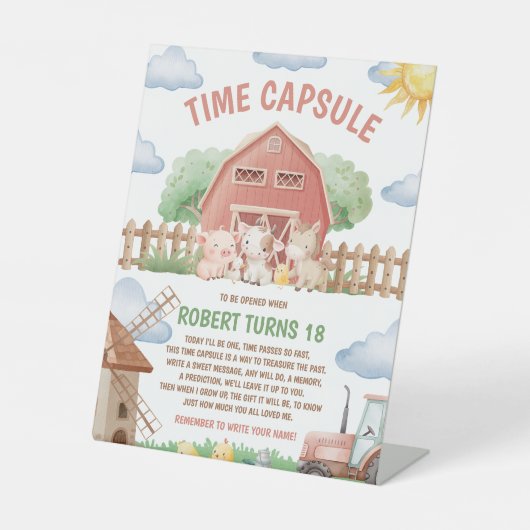 Farm Party 1st Birthday Capsule Sign 台座サイン (正面)