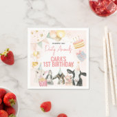 Farm Party Animals Birthday Party Square スタンダードカクテルナプキン (インサイチュ)