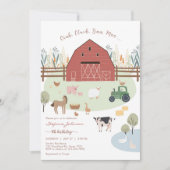 Farm Party Animals Kids Birthday Invitation 招待状 (正面)