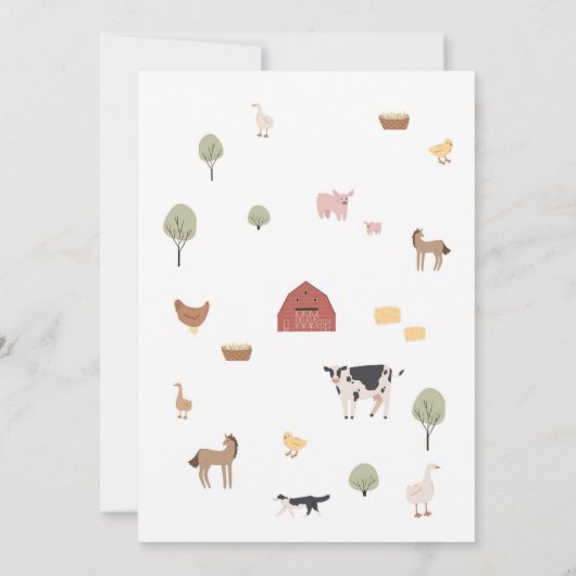 Farm Party Animals Kids Birthday Invitation 招待状 (裏面)