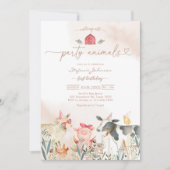 Farm Party Animals Kids Birthday Invitation 招待状 (正面)