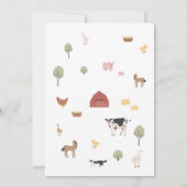 Farm Party Animals Kids Birthday Invitation 招待状 (裏面)