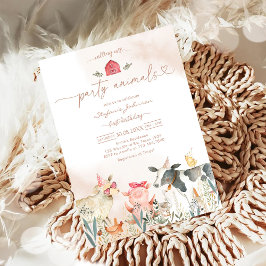 Farm Party Animals Kids Birthday Invitation 招待状