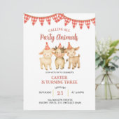Farm Party Calling All Party Animals Birthday  招待状 (スタンド正面)