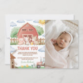 Farm Photo Birthday Thank You Card 招待状 (正面)