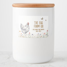 Farm Rectangle Sticker Watercolor Grey Hen  フードラベル