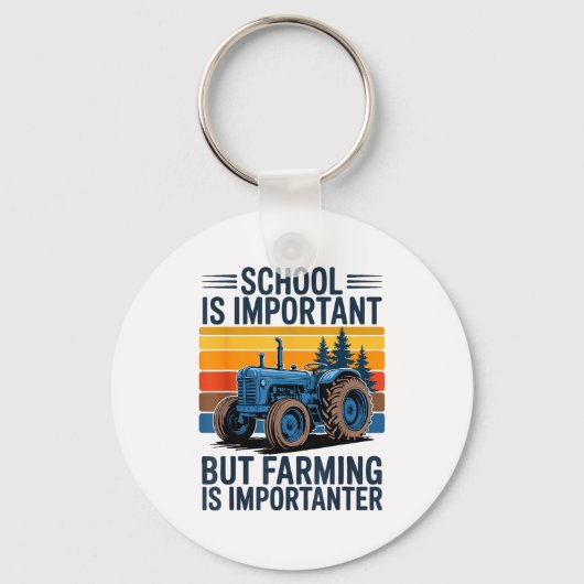 Farm Shirt But Farming Is Imrtanter Farmer Tractor キーホルダー (正面)