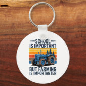 Farm Shirt But Farming Is Imrtanter Farmer Tractor キーホルダー (正面)