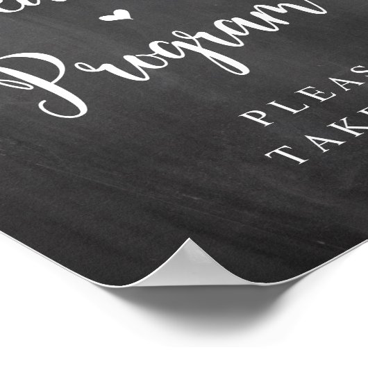 Farm String Lights, Chalkboard, Wedding Program ポスター (角)