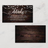 Farm String lights, White, Wood, 結婚's詳細 エンクロージャーカード (正面/裏面)