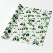 Farm Theme Tractor Gift Wrapping Paper ラッピングペーパー (アンロールド)