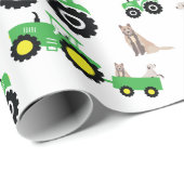 Farm Theme Tractor Gift Wrapping Paper ラッピングペーパー (ロールコーナー)