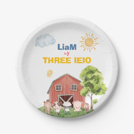 Farm Three I-E-I-O 3歳の誕生日 ペーパープレート