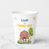Farm Three I-E-I-O 3歳の誕生日 紙コップ (裏面)