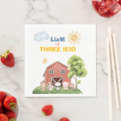 Farm Three I-E-I-O 3rd Birthday  スタンダードランチョンナプキン (インサイチュ)