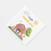 Farm Three I-E-I-O 3rd Birthday  スタンダードランチョンナプキン (角)