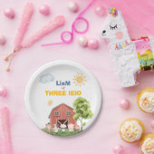 Farm Three I-E-I-O 3rd Birthday  ペーパープレート (パーティー)