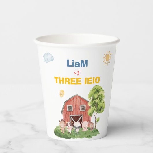 Farm Three I-E-I-O 3rd Birthday  紙コップ (裏面)