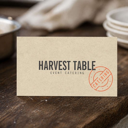 Farm to Table Catering Kraft Rustic 名刺