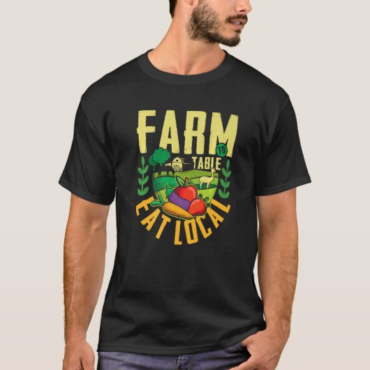 Farm to table eat local  agricultural ranch Premiu Tシャツ (正面)
