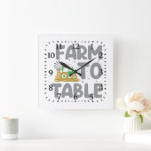 Farm to Table Tractor Windmill  スクエア壁時計 (ホーム)